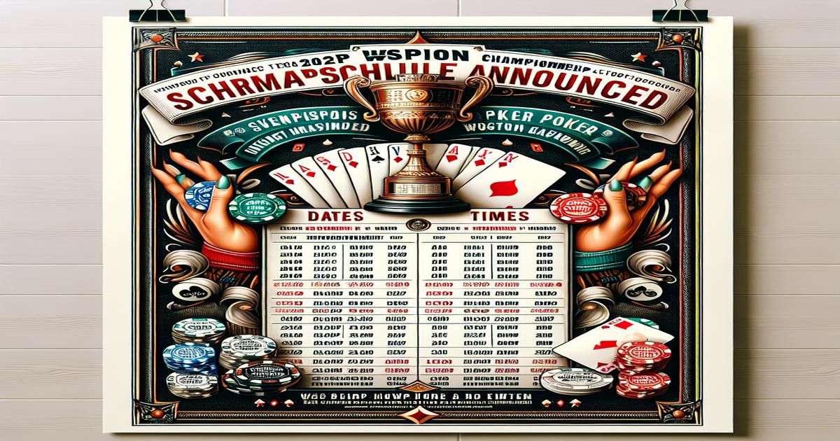 '2024 WSOP Champions Tournament Schedule Annonsert'