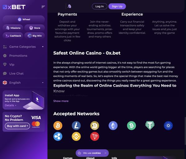 Deposit and withdrawal methods