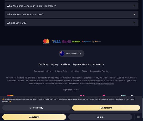 Deposit and withdrawal methods