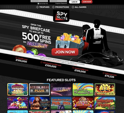 Bonus dobrodošlice u casinu Spy Slots: Paket do £6000 logo